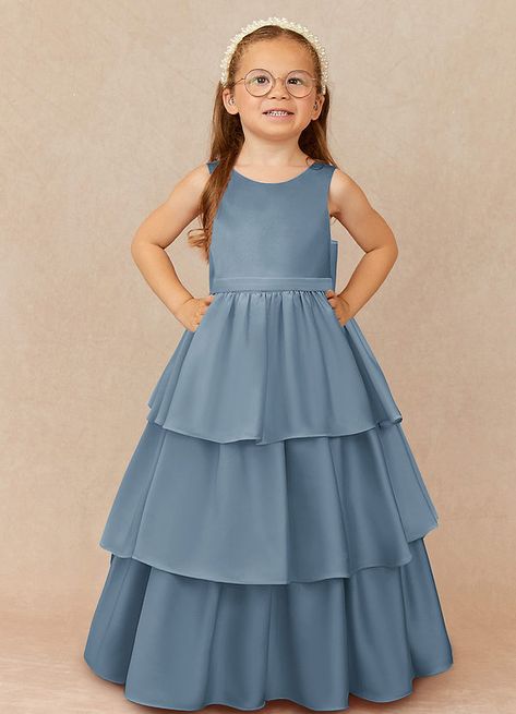 Satin Ballgown, Tea Length Flower Girl Dress, Ballgown Dress, Blue Flower Girl, Flower Girl Gown, Flower Girl Dresses Blue, Satin Flower Girl Dress, Stretch Satin Dress, Pink Flower Girl Dresses