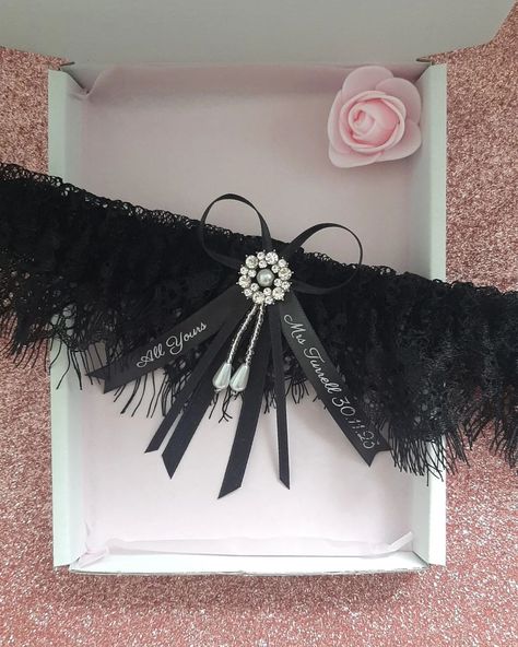 All yours 🖤 Now added to the Etsy shop. #blackweddingtheme #blackandwhite #blacklace #blackgarter #personalisedgarters #gothicwedding #blacklingerie #weddinglingerie #handmadebridal Bridal Garters, Black Garter, Bridal Garter, Gothic Wedding, Wedding Lingerie, Garters, Black Lingerie, Black Lace, Etsy Shop