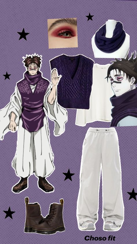 choso inspired fit #jjk #jujutsukaisen #choso #purple #outfit #fashion #anime #cosplay #fitinspo #gojo Subtle Cosplay, Easy Cosplay, Purple Outfit, Fashion Anime, Halloween Party Outfits, Pretty Halloween, Anime Halloween, Anime Inspired Outfits, Cosplay Tips