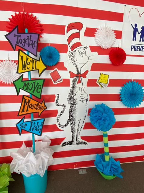 Dr Seuss inspired backdrop Dr Seuss Backdrop, Dr Seuss Background, Seussical Jr, Dr Seuss Classroom, Dr Seuss Activities, Seuss Classroom, Spring Fling, Dr Seuss, 3d Art