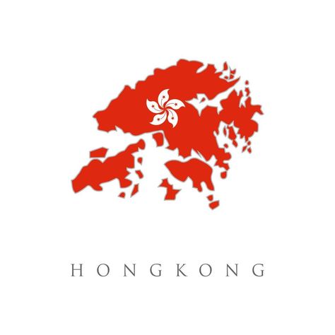 Country Flags Icons, Hong Kong Map, Hong Kong Flag, World Country Flags, Flag Template, China Flag, Map Outline, Flag Icon, Travel Icon