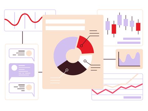 Data Analytics Wallpaper, Data Analytics Illustration, Data Illustration Design, Data Motion Graphics, Graphs Illustration, Savings Illustration, Statistics Illustration, Dashboard Illustration, Analytics Illustration