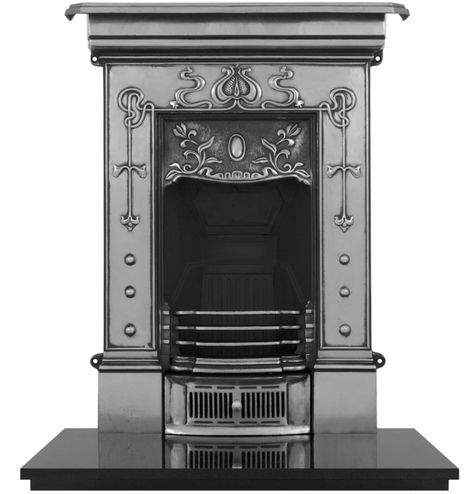 Carron Bella Small Cast Iron Fireplace - Cast Fireplaces Victorian Fireplaces, Granite Hearth, Gas Insert, Iron Fireplace, Victorian Fireplace, Cast Iron Fireplace, Decorative Leaves, Radiator Cover, Victorian Design