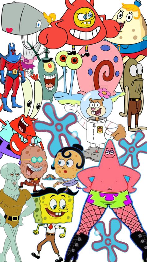 Spongebob Characters wallpaper Spongebob Characters Wallpaper, Bottom Wallpaper, Spongebob Characters, Character Wallpaper