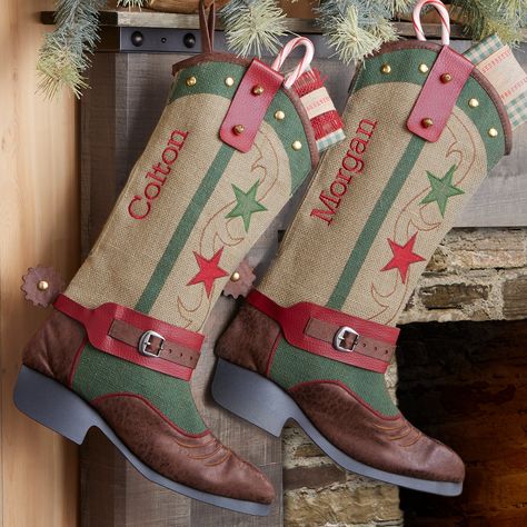 Country Stockings Christmas, Cowboy Christmas Stocking, Leather Stocking Christmas, Cowboy Boot Stocking, Cowboy Christmas Decor, Cowboy Christmas Decorations, Cowboy Boot Christmas Stocking, Western Christmas Decorations, Cowboy Boot Crafts