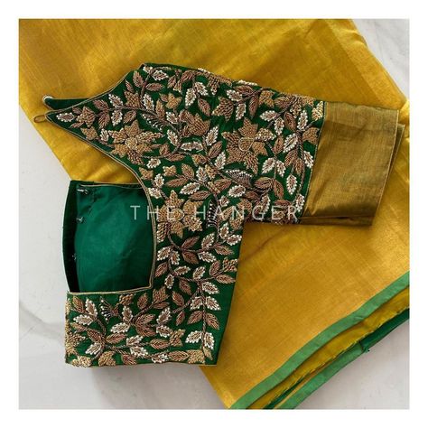 Flower Design Maggam Work Blouse, Green Blouse Maggam Work Designs Latest, Green Work Blouse Designs Latest, Heavy Bridal Maggam Work Blouses Latest, Green Pattu Blouse Maggam Work Designs, Heavy Maggam Work Blouse Designs Latest For Bridal, Heavy Embroidered Blouse Designs, Muggum Work Blouse Designs Latest, Kalamkari Maggam Work Blouses