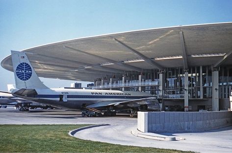 7 of JFK Airport's Demolished Jet Age Terminals in NYC | Untapped Cities Airport Architecture, Pan American Airlines, Pan American Airways, Boeing 707, Air Carrier, Airport Terminal, National Airlines, Jet Age, Airline Travel