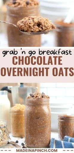 Chocolate Overnight Oats - Made In A Pinch Chocolate Overnight Oats Recipe, Hearty Breakfast Recipes, Healthy Kid Friendly Meals, Chocolate Overnight Oats, Oat Recipes Healthy, Chocolate Breakfast, Overnight Oats Recipe Healthy, Creamy Recipes, Filling Snacks