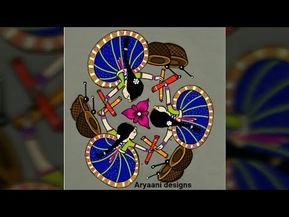 YouTube Navaratri Rangoli, Poster Rangoli, Chukkala Muggulu, Kuchu Designs, Saree Kuchu Designs, Rangoli Colours, Rangoli Designs Latest, Rangoli Border, Rangoli Borders