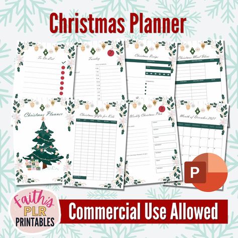 Christmas Digital Products, Christmas Meal Planner, Christmas Planner Printables, Free Monthly Planner, Printable Christmas Planner, Christmas Gift Planner, Budget Christmas Gifts, Gift Checklist, Christmas Shopping List