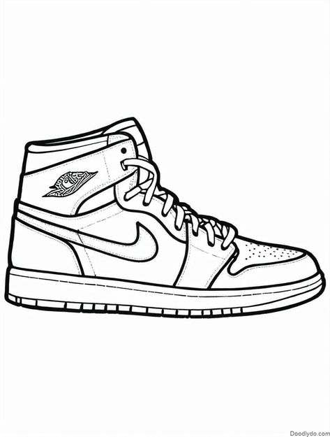 Jordans Coloring Pages Check more at https://doodlydo.com/jordans-coloring-pages/ Jordan 1 Coloring Page, Air Force 1 Coloring Page, Converse Coloring Page, Nike Shoes Coloring Pages, Jordan 1s Drawing, Nike Coloring Pages, Jordan Outline, Air Jordan Drawing, Jordan Shoes Drawing