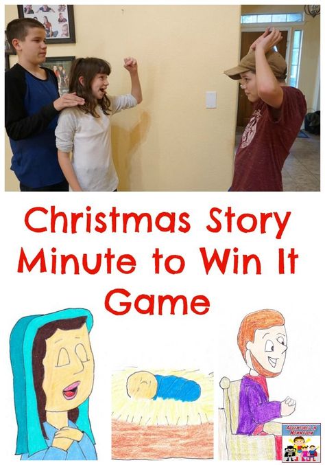 The Christmas Story minute to win it game Christmas Church Games, Christian Christmas Games, Christmas Sunday School, Sunday School Games, School Christmas Party, Church Games, The Christmas Story, Minute To Win, Christmas Games For Kids