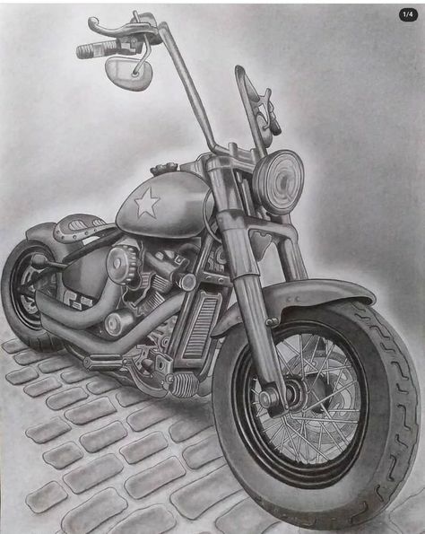 Harley Davidson Sketch, Harley Davidson Motorcycles Drawing, Harley Davidson Artwork, Motorcycle Drawing, Car Drawings, Car Cartoon, Harley Davidson Motorcycles, Cool Art Drawings, Tatting