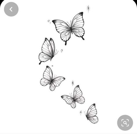 Tattoo Design Drawings Butterflies, Simple Butterfly Drawing Tattoos, Butterfly Tattoo With Sparkles, Simple Butterfly Tattoo Design, Butterfly Tattoo Stencil Simple, Tattoo With Sparkles, Butterfly Simple Tattoo, 4 Butterfly Tattoo, 2 Butterfly Tattoo