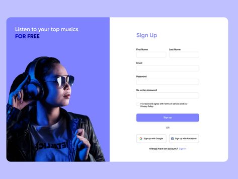 DailyUI01 Sign Up by Nodari Mekvabishvili on Dribbble Sign Up Design Website, Sign Up Web Design, Log In Ui Design Website, Login Ui Website, Register Page Design, Login Page Design Website, Log In Page Design, Sign Up Page Design, Sign Up Ui