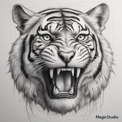 Tiger Head Drawing, Japanese Tiger Tattoo, Tiger Tattoo Sleeve, Big Cat Tattoo, Red Dragon Tattoo, Tattoo Catalog, Cherub Tattoo, Cool Tattoo Drawings, Tiger Tattoo Design