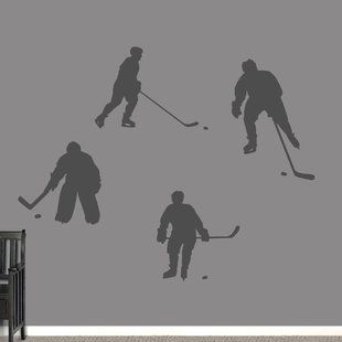 Wayfair.ca - Online Home Store for Furniture, Decor, Outdoors & More Hockey Kids, Wall Stickers Kids, Sports Lover, Hockey Players, Vinyl Wall Decals, Wall Sticker, Coloring For Kids, Wall Decal, Dark Gray