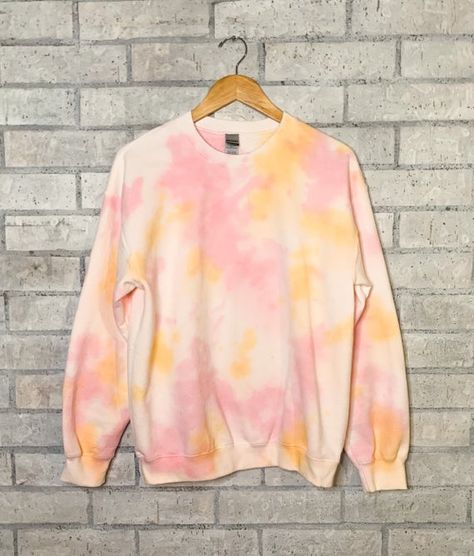 Custom Tie Dye Sweatshirt. The tie dye style will be similar to the one pictured.Color options: Charcoal grey, light grey, fuchsia, light pink, purple, lavender, sea green, emerald green, lime, yellow, tan, dark brown, tangerine, coral, denim blue, royal blue, aqua, teal•Pullover•Crew Neck•Full Length•Lightweight•Unisex Fit, True to Size•Sizes:S-XXLNote to buyer: The design and color will be similar to the sweatshirt pictured, since each tie dye is homemade we try our best to match the color and Tie Dye Loungewear, Tie Dye Crewneck Sweatshirts, Tie Dye Fashion, Dye Sweatshirt, Orange Tie, Tie Dye Cotton, Tie Dye Sweatshirt, Pink Tie Dye, Tie And Dye