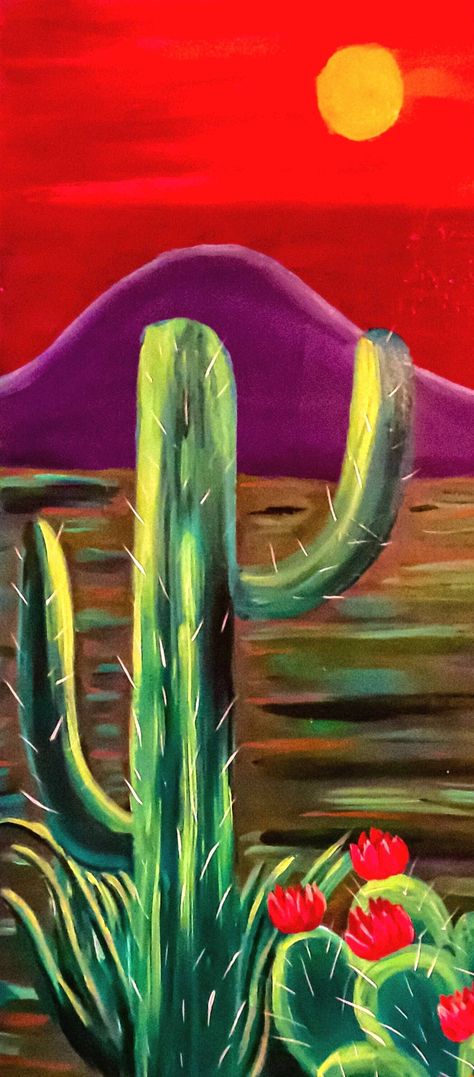 "American West" by Melanie Lutes. Paintings for Sale. Bluethumb - Online Art Gallery Christmas Cactus Painting, Colorful Art Inspiration, Easy Country Paintings On Canvas, Watercolor Cactus Paintings, Painting Ideas Scenery, Cactus Painting Acrylic, Easy Cactus Painting, Cool Abstract Paintings, Southwest Scenery