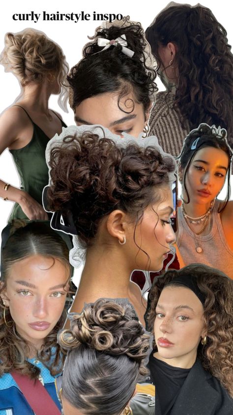 Curly Hair With Braid, Curly Hair Inspo, Shoulder Length Curly Hair, Mixed Curly Hair, Chic Hair, Cute Curly Hairstyles, Curly Hair Styles Easy, Curly Girl Hairstyles, French Chic