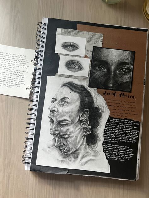 Portraiture A Level Sketchbook, Change Art Gcse, A Level Portraiture, Portrait Art Gcse Sketchbook Pages, Portraits Art Gcse, Natural Forms Art Alevel, Gcse Art Portraiture, Alevel Art Sketch Book, Gcse Art Sketchbook Artist Research