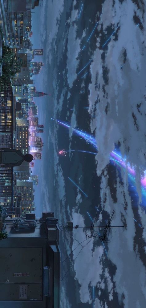 Kimi No Na Wa Wallpaper, Your Name Wallpaper, Chill Wallpaper, الفن الرقمي, Your Name Anime, Sky Anime, Anime City, Wallpapers Anime, Anime Backgrounds