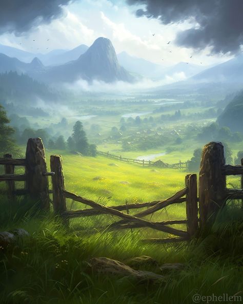 Celtic Fantasy Art Landscape, Fantasy Land Concept Art, Landscape Fantasy Nature, Fantasy Backgrounds Landscape, Fantasy Setting Art, Fantasy Landscape Aesthetic, Adventure Fantasy Art, Mountainscape Drawing, Dnd Fantasy Art Landscape