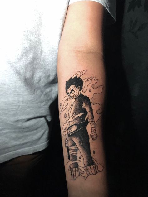 Rock Lee Tattoo, Rock Lee Naruto, Lee Naruto, Crazy Tattoos, Tattoo Anime, Naruto Tattoo, Plant Tattoo, Weird Tattoos, Rock Lee