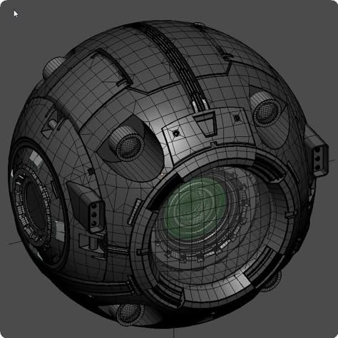 Hardsurface Modeling, Biomechanical Spaceship, Hard Surface Concept Art, Hard Surface, Orb Concept Art, 3d Modeling, Ball Robot Concept Art, Topology Hard Surface, Sci Fi Skull Helmet