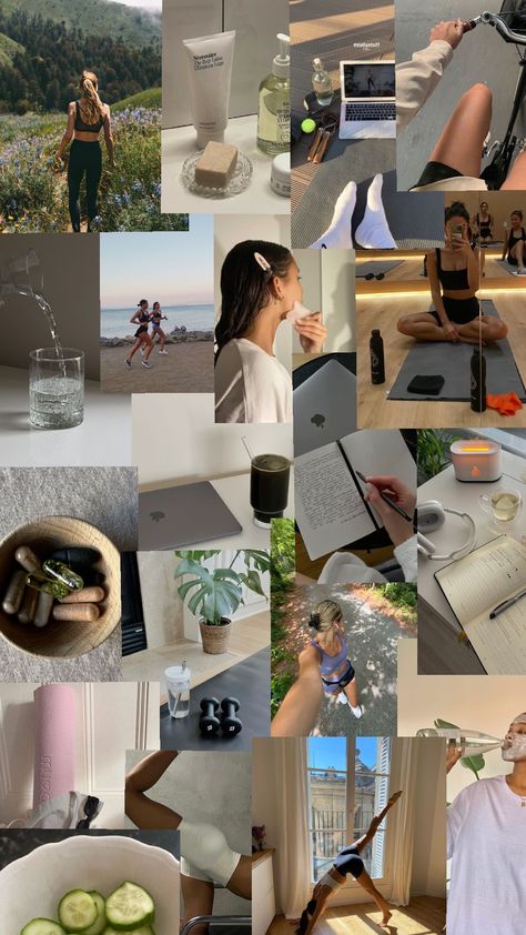 health mood board #health #aesthetic Health And Wellness Mood Board, Mood Board Lifestyle, Mood Board Health, Wellness Mood Board, Spa Aesthetic, 2025 Goals, Health Aesthetic, Core Strengthening Exercises, Health Pictures