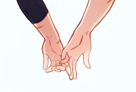 Holding Pinkies Drawing, Pinky Holding Hands, Pinkie Holding, Pinky Holding, Holding Pinkies, 50's Makeup, Holding Hands Drawing, 50 Makeup, Hand Reference