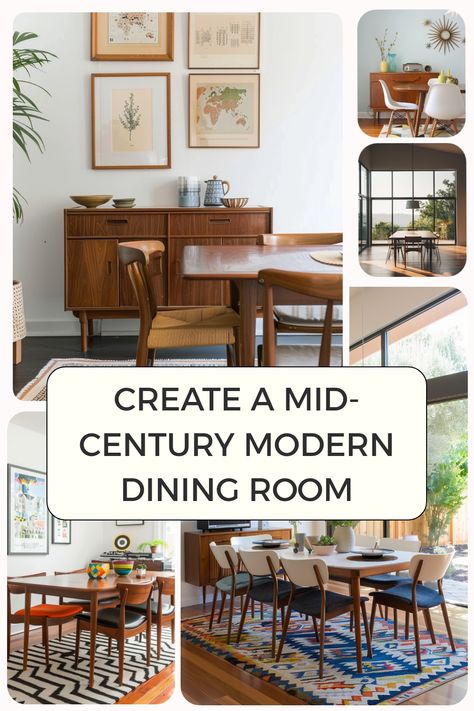 Some tips for how to use decor to make the perfect mid-century modern dining room. Mid Century Modern Breakfast Nook, Mcm Tablescape, Funky Dining Table, Mid Century Dining Room Decor, Dining Room Design Layout, Copper Dining Room, Midcentury Modern Dining Room, Midcentury Dining Room, Small Dining Room Decor