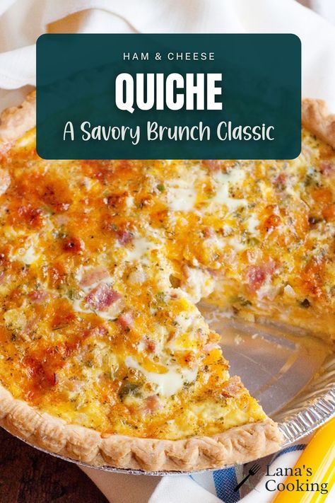 Treat your family or guests to an elegant brunch featuring my exceptional Ham and Cheese Quiche recipe. This savory dish, made with ham, cheddar cheese, and aromatic veggies, is a lovely menu choice for any time of day. Whether you’re entertaining or just enjoying a cozy meal at home, this quiche is sure to become a favorite. Ham Quiche Recipes Cheese, Ham Cheese Quiche Recipes, Quiche Recipes Ham And Cheese, Ham Spinach Cheese Quiche, Ham And Cheese Quiche Recipes, Ham And Cheese Quiche Easy, Quiche Ham And Cheese, Ham Quiche Recipes, Ham And Cheddar Quiche