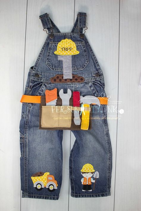 Birthday Overalls, Outfit Dump, Dump Truck Birthday Party, Construction Outfit, School Function, Construction Theme Birthday Party, Dump Truck Birthday, Overalls Boys, Dj Photo