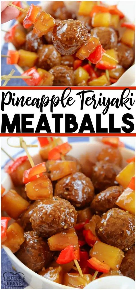 Meatball With Pineapple Recipes, Hawaiian Teriyaki Meatballs, Pineapple Terriaki Chicken Meatballs Recipe, Amylu Chicken Pineapple Meatballs Recipes, Teriyaki Pineapple Chicken Meatballs, Bbq Supper Ideas, Pineapple Meatballs Crockpot, Aidells Teriyaki Pineapple Meatballs, Meatball Pineapple Smokies