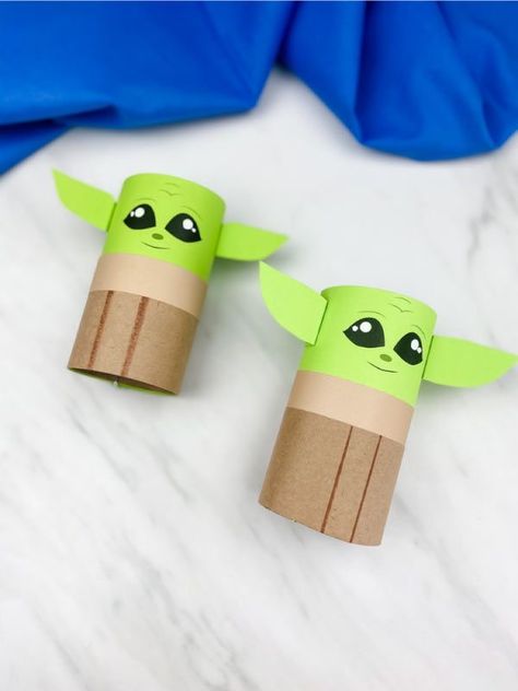 Yoda Craft, Star Wars Activities, Cardboard Tube Crafts, Recycle Craft Projects, Easy Preschool Crafts, Recycled Crafts Kids, Star Wars Crafts, Diy Star, Toilet Paper Crafts