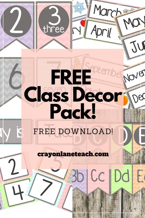 FREE Class Decor Pack Preschool Classroom Check out this FREE Class Decor Pack with all the printables you need to decorate your preschool classroom this year! Classroom Wall Printables, Preschool Wall Printables Free, Preschool Wall Decor Free Printable, English Class Decoration Room Decor, Grade R Classroom Decor, Free Posters For Classroom, Esl Classroom Decor Free Printable, Classroom Themes Free Printable, Kindergarten Classroom Decor Printables