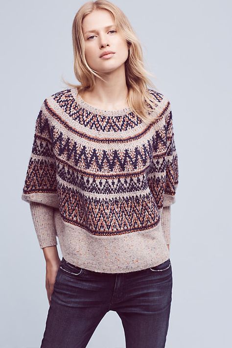 Midland Poncho Pullover Knit Poncho Sweater, Anthropologie Jacket, Fair Isle Sweater, Knitted Poncho, Wardrobe Style, Fall Fashion Trends, Fall Fashion Outfits, Anthropology, Knitting Inspiration