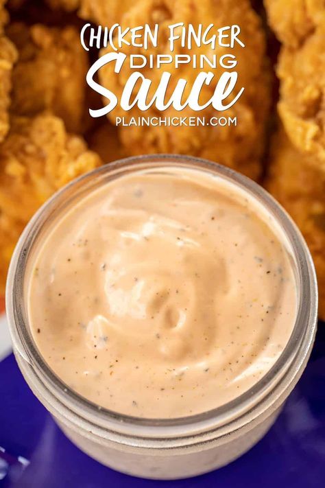 Chicken Finger Dipping Sauce, Chicken Finger Sauce, Chicken Fingers And Fries, Zaxbys Sauce, Raising Cane Sauce Recipe, Aioli Recipes, Brownies Healthy, Canes Sauce, Chicken Finger