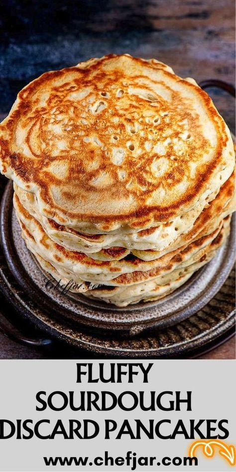 Make the most of your sourdough discard with these Fluffy Sourdough Discard Pancakes! Light and airy, they're a delicious way to start your morning. Best Fluffy Pancakes, Sourdough Discard Pancakes, Discard Pancakes, Homemade Sourdough Bread Recipes, Sourdough Pancakes Recipe, Brioche Bread Recipe, Sourdough Starter Discard, Recipe Using Sourdough Starter, Sourdough Pancakes