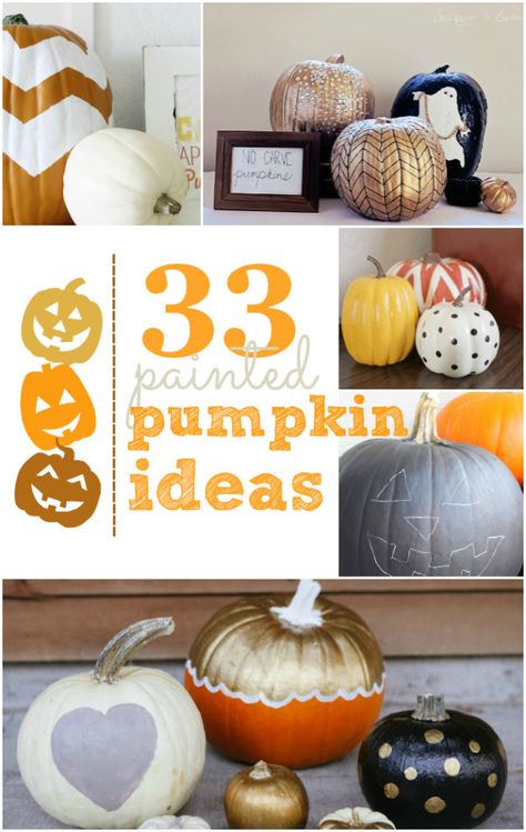 33 amazing painted pumpkin ideas, no carving required! Betsey be ready for this craft project when you get to NC.... Painted Pumpkin Ideas, Painted Pumpkin, Pumpkin Party, Pumpkin Ideas, Theme Halloween, Pumpkin Crafts, Fall Holidays, Fall Diy, Painted Pumpkins