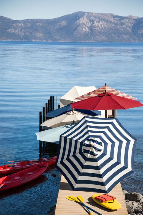 Seaside Style, Lake Living, Under My Umbrella, Beach Umbrella, Beautiful Sea, Outdoor Umbrella, Summer Dream, Vintage Summer, Red White Blue