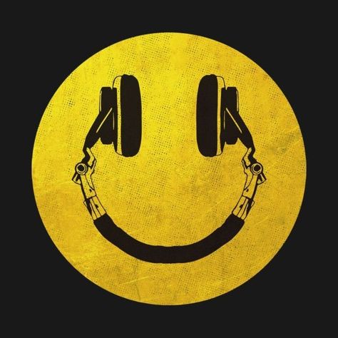 Print Inspiration, Happy Face, Cute Woman, Smiley, Headphones, Music, Design