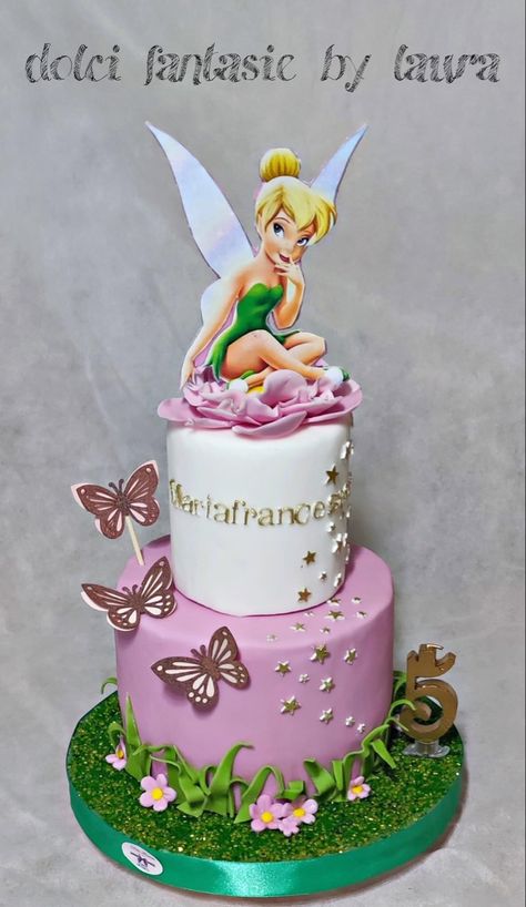 Tinker Bell Cakes, Bolo Da Tinker Bell, Happy Birthday Cake Girl, Tinker Bell Cake, Tinkerbell Cake Topper, Tinkerbell Birthday Cakes, Tinkerbell Party Theme, Birthday Cale, Tinkerbell Cake