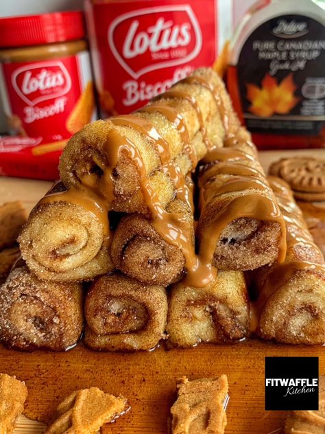 Fitwaffle Kitchen, Toast Roll Ups, Cheesecake French Toast, Biscoff Recipes, French Toast Roll Ups, Pumpkin Spice Cheesecake, French Toast Rolls, Biscoff Spread, Food Breakfast