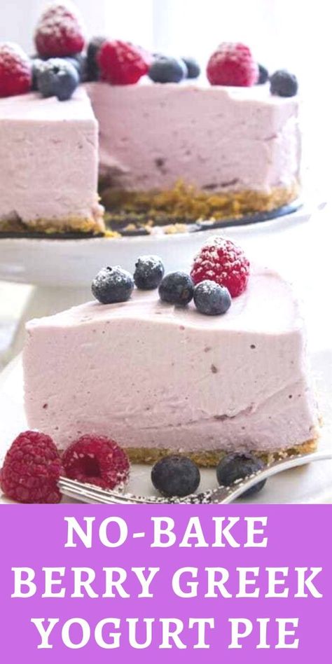 Healthy Birthday Desserts, Greek Yogurt Pie, Greek Yoghurt Recipes, Greek Yogurt Recipes Dessert, Yogurt Dessert Recipes, Greek Yogurt Dessert, Yogurt Pie, Greek Yogurt Cheesecake, Yoghurt Recipe