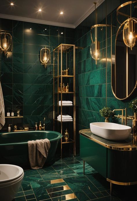 22 Moody Bathroom Designs to Inspire Your Remodel 57 English Bathroom Cottage, Dark Bathroom Paint, Modern Dark Bathroom, Dark Bathroom Floor, Dark Bathroom Floor Tile, Dark Bathroom Vanity, Dark Bathroom Aesthetic, Academia Bathroom, Dark Academia Bathroom