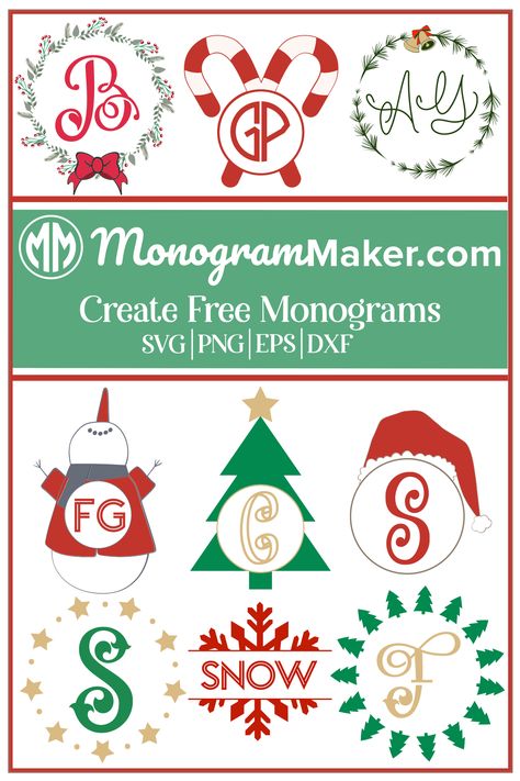 Create your own Christmas Monograms for free on Monogram Maker. We have a huge range of designs to choose from, and you can personalise each with your own initials and colours.    #christmasmonogram #freemonogram #monograms #diymonogram #christmasdesigns #christmasgraphics #personalisedchristmas