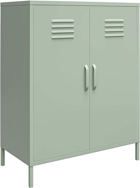 Amazon.com: REALROOMS Shadwick 2 Door Metal Locker Style Accent Storage Cabinet, Olive Green : Home & Kitchen Green Storage, Minimal Storage, Utility Cabinets, Door Metal, Accent Storage Cabinet, Metal Storage Cabinets, Metal Lockers, Accent Storage, Green Home