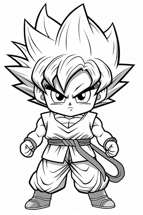 Chibi Coloring Pages, Goku Drawing, Boy Coloring, Dragon Ball Painting, Princess Coloring Pages, Coloring Pages For Boys, Unicorn Coloring Pages, Princess Coloring, Cartoon Coloring Pages